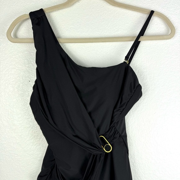 Trina Turk Monaco assymetrical one piece black swimsuit size 8 - Picture 3 of 8